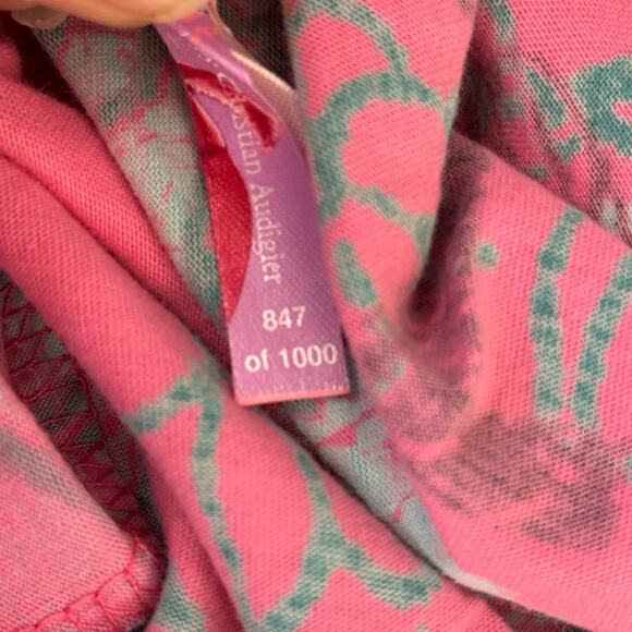 Christian Audigier Y2K Shirt Womens Large Crystal Rock Tokyo Sun Cherry Blossom - Picture 5 of 13